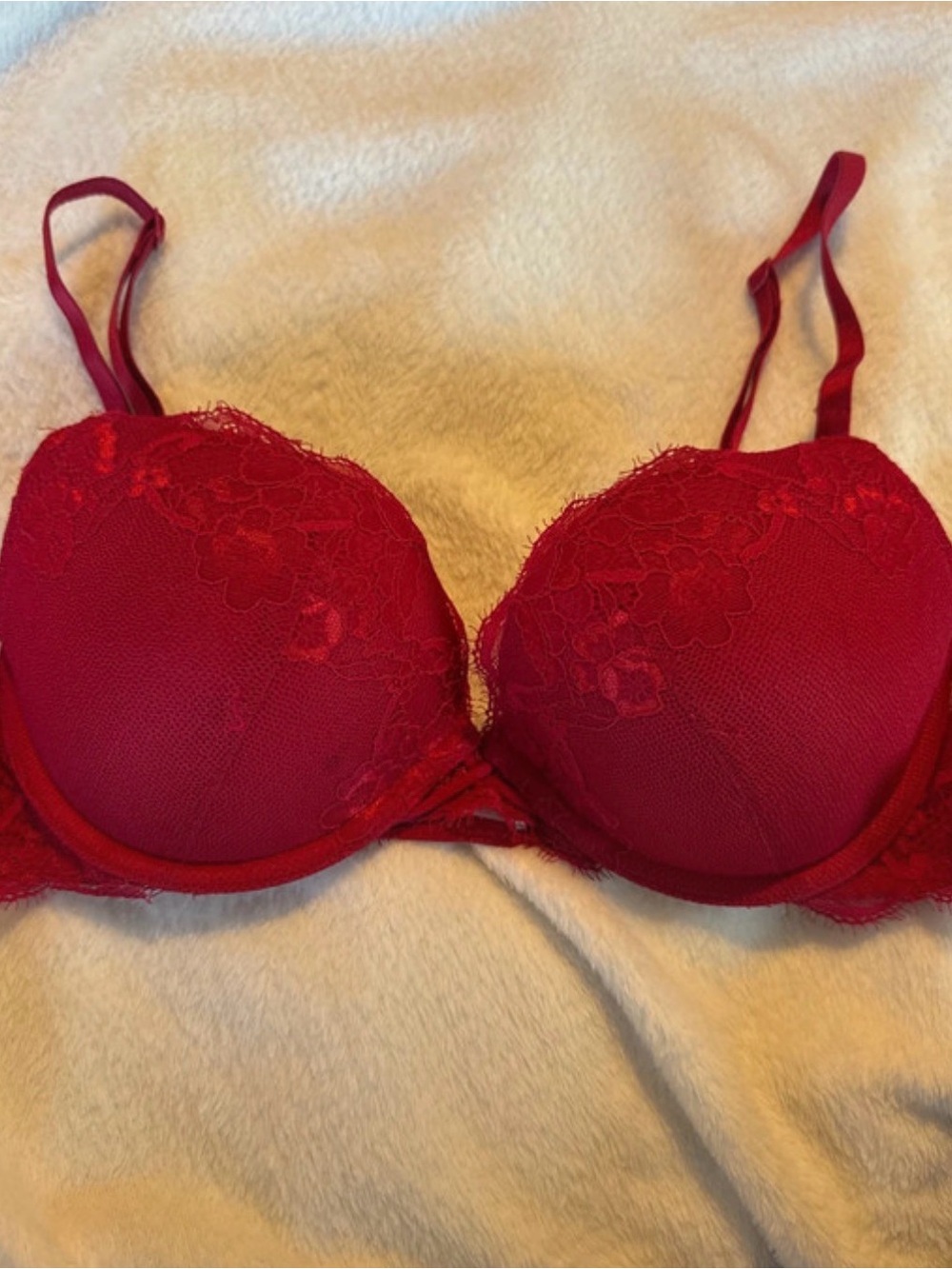 Everyday Lace Push-Up Bra in Scarlet Red